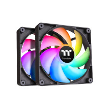 Thermaltake CT120 ARGB Sync PC Cooling Fan (2-Fan Pack), 5V Motherboard Sync, 16.8 Million Colors 9 Addressable LEDs, 120 mm Hydraulic Bearing Case/Radiator Fan, CL-F149-PL12SW-A,Black